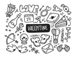 valentines themed doodles 3 vector
