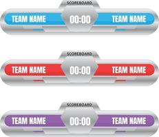 digital scoreboard broadcast graphic lower third sport match vector