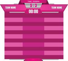 championship scoreboard with list graphic sport match vector