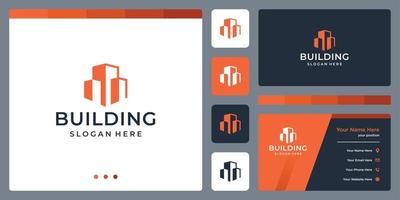 architectural building logo with real estate logo design template. vector