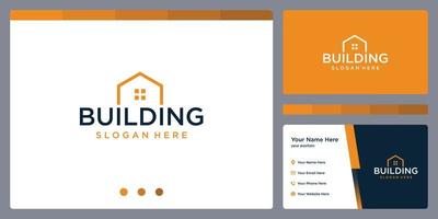 real estate building logo design template and business card design. vector