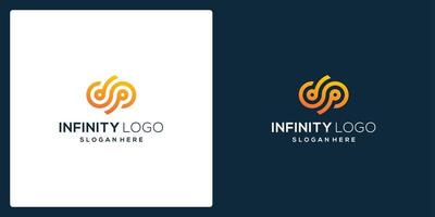 infinite symbol shape with tech model and gradient color. vector