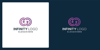 infinite symbol shape with tech model and gradient color. vector