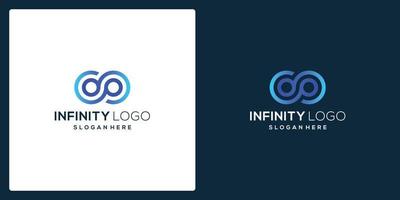 infinite symbol shape with tech model and gradient color. vector