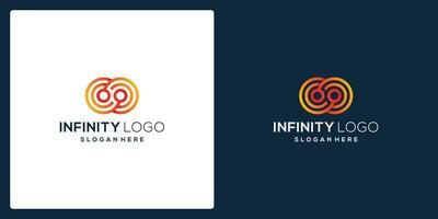 infinite symbol shape with tech model and gradient color. vector