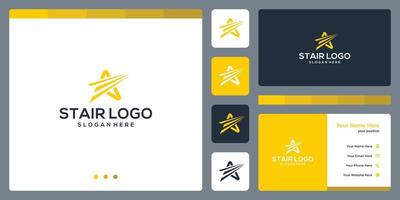 diseño y lanzamiento del logo de la estrella. diseño de plantilla de tarjeta de visita. vector