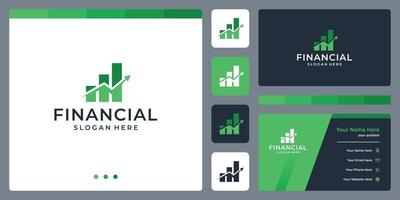 investment chart logo design and analytics. business card template design. vector