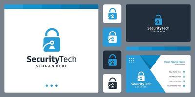 padlock and connection logo design inspiration. business card template design. vector