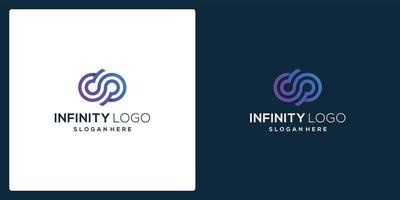 infinite symbol shape with tech model and gradient color. vector