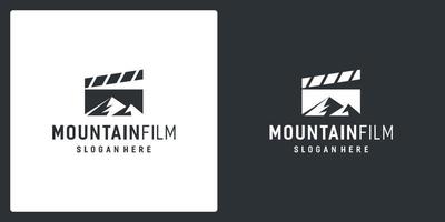 film strip logo inspiration and mountain logo. premium vector