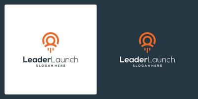 inspiration for the shape of a leader's logo and launch logo. premium vector