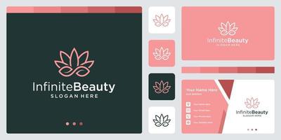 inspiradores logotipos de plantas de flores e infinitas formas de logotipos. diseño de tarjeta de visita vector