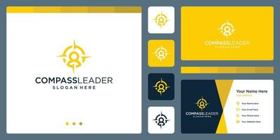 compass logo inspiration with a leader's logo. premium vector