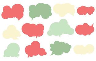 Set christmas speech bubbles on white background. chat box or chat vector square and doodle message or communication icon Cloud speaking for comics and minimal message dialog