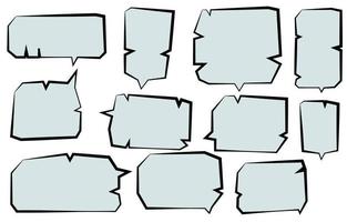 Set speech bubbles on white background. chat box or chat vector square and doodle message or communication icon Cloud speaking for comics and minimal message dialog