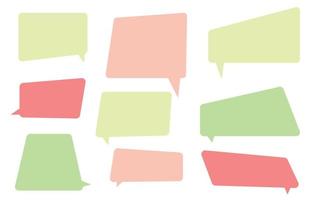 Set pastel speech bubbles on white background. chat box or chat vector square and doodle message or communication icon Cloud speaking for comics and minimal message dialog