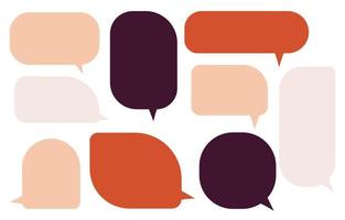 Set speech bubbles on white background. chat box or chat vector square and doodle message or communication icon Cloud speaking for comics and minimal message dialog