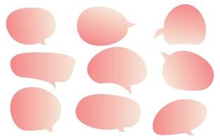 Set gradient speech bubbles on white background. chat box or chat vector square and doodle message or communication icon Cloud speaking for comics and minimal message dialog