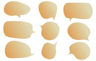 Set gold speech bubbles on white background. chat box or chat vector square and doodle message or communication icon Cloud speaking for comics and minimal message dialog