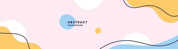 abstract organic shape pattern background. classy simple backdrop with swirl blue, yellow and white color. vector banner illustration