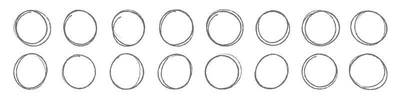 Set of hand drawn circles sketch frame, felt-tip pen ovals. Doodle circular  frame elements isolated vector illustration 17294779 Vector Art at Vecteezy