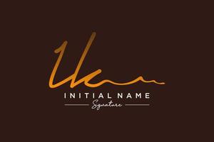 Initial IK signature logo template vector. Hand drawn Calligraphy lettering Vector illustration.