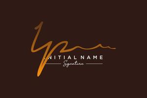 Initial IP signature logo template vector. Hand drawn Calligraphy lettering Vector illustration.