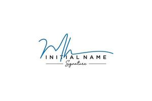 Initial MH signature logo template vector. Hand drawn Calligraphy lettering Vector illustration.