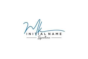 Initial MK signature logo template vector. Hand drawn Calligraphy lettering Vector illustration.