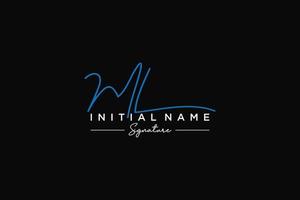 Initial ML signature logo template vector. Hand drawn Calligraphy lettering Vector illustration.