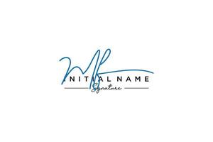 Initial MF signature logo template vector. Hand drawn Calligraphy lettering Vector illustration.