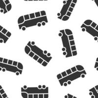 Bus icon in flat style. Coach vector illustration on white isolated background. Autobus vehicle seamless pattern business concept.