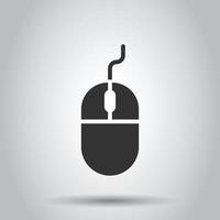 Computer mouse icon in flat style. Cursor vector illustration on white isolated background. Pointer business concept.