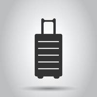 Travel bag icon in flat style. Luggage vector illustration on white isolated background. Baggage business concept.