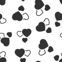 Heart icon in flat style. Love vector illustration on white isolated background. Romantic seamless pattern business concept.