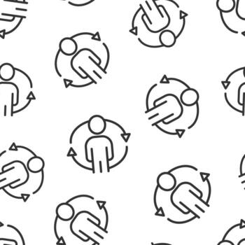 icono de referencia de personas en estilo plano. Ilustración de vector de comunicación empresarial sobre fondo blanco. referencia al concepto de negocio de patrones sin fisuras de trabajo en equipo.