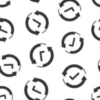 Check mark sign icon in flat style. Confirm button vector illustration on white isolated background. Accepted seamless pattern business concept.