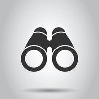 Binocular icon in flat style. Search vector illustration on white isolated background. Zoom business concept.