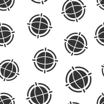 Earth planet icon in flat style. Globe geographic vector illustration on white isolated background. Global communication seamless pattern business concept.