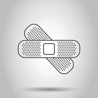 Bandage icon in flat style. Plaster vector illustration on white isolated background. First aid kit business concept.