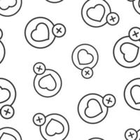 Wishlist icon in flat style. Like document vector illustration on white isolated background. Favorite list seamless pattern business concept.