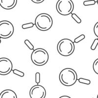 Loupe sign icon in flat style. Magnifier vector illustration on white isolated background. Search seamless pattern business concept.