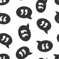 Speak chat icon in flat style. Speech bubble vector illustration on white isolated background. Team discussion seamless pattern business concept.