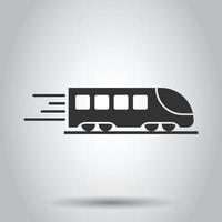 Metro icon in flat style. Train subway vector illustration on white isolated background. Railroad cargo business concept.