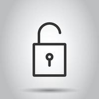 Padlock icon in flat style. Lock vector illustration on white isolated background. Private business concept.