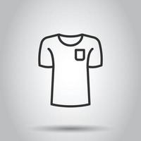 Tshirt icon in flat style. Casual clothes vector illustration on white isolated background. Polo wear business concept.