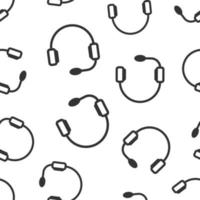 Helpdesk icon in flat style. Headphone vector illustration on white isolated background. Chat operator seamless pattern business concept.