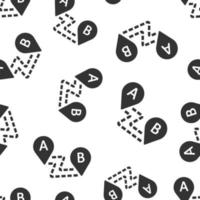 Map pin icon in flat style. gps navigation vector illustration on white isolated background. Locate position seamless pattern business concept.
