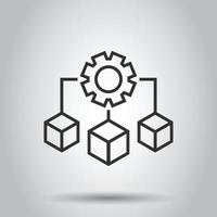 Api technology icon in flat style. Algorithm vector illustration on white isolated background. Gear with arrow business concept.