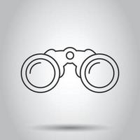 Binocular icon in flat style. Search vector illustration on white isolated background. Zoom business concept.